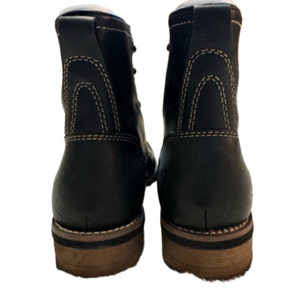 Sketchers Women’s Black Boots Size 7.5 Lace Up White Stitching NEW - Picture 9 of 13